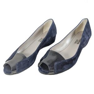 2/$30 Aquatalia Navy Suede Wedges